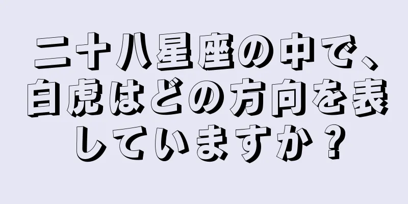 二十八星座の中で、白虎はどの方向を表していますか？