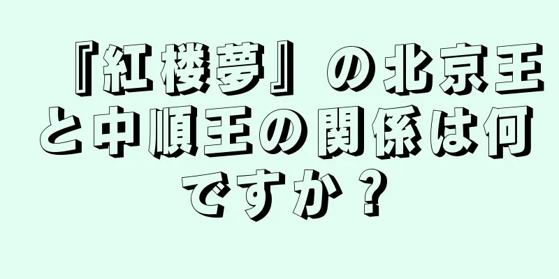 『紅楼夢』の北京王と中順王の関係は何ですか？