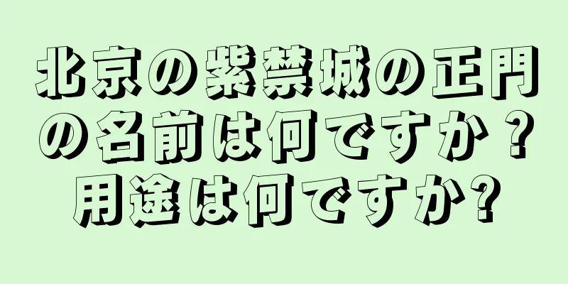 北京の紫禁城の正門の名前は何ですか？用途は何ですか?