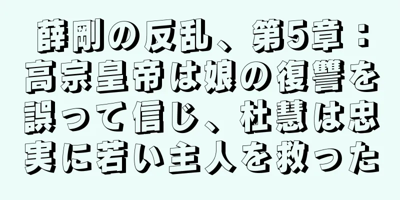 薛剛の反乱、第5章：高宗皇帝は娘の復讐を誤って信じ、杜慧は忠実に若い主人を救った