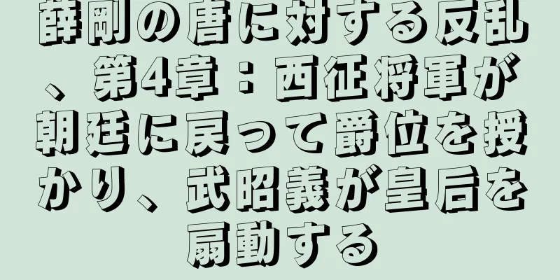 薛剛の唐に対する反乱、第4章：西征将軍が朝廷に戻って爵位を授かり、武昭義が皇后を扇動する