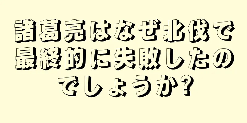 諸葛亮はなぜ北伐で最終的に失敗したのでしょうか?