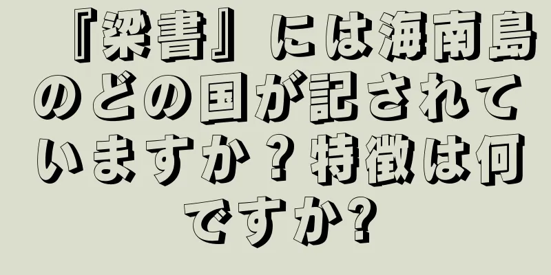 『梁書』には海南島のどの国が記されていますか？特徴は何ですか?