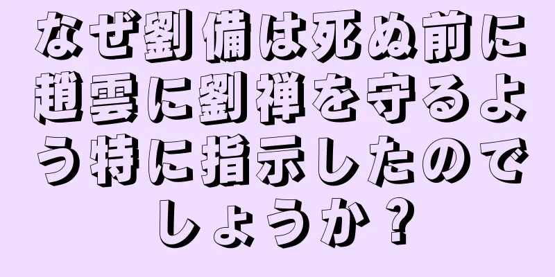 なぜ劉備は死ぬ前に趙雲に劉禅を守るよう特に指示したのでしょうか？
