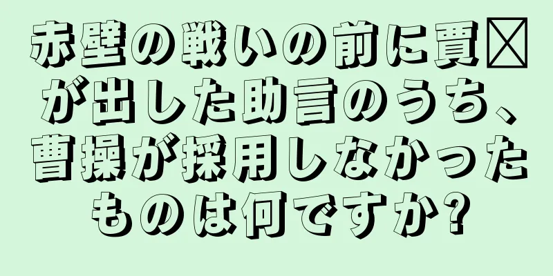 赤壁の戦いの前に賈詡が出した助言のうち、曹操が採用しなかったものは何ですか?