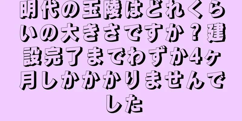 明代の玉陵はどれくらいの大きさですか？建設完了までわずか4ヶ月しかかかりませんでした