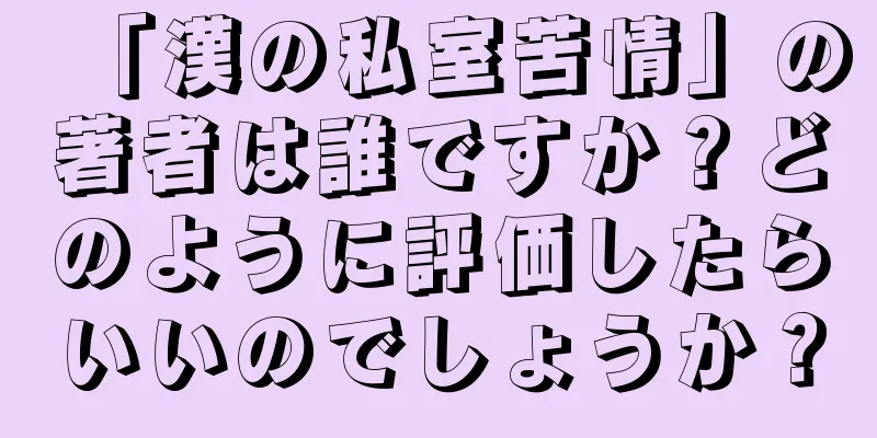 「漢の私室苦情」の著者は誰ですか？どのように評価したらいいのでしょうか？