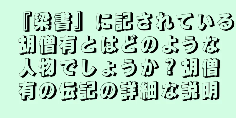 『梁書』に記されている胡僧有とはどのような人物でしょうか？胡僧有の伝記の詳細な説明