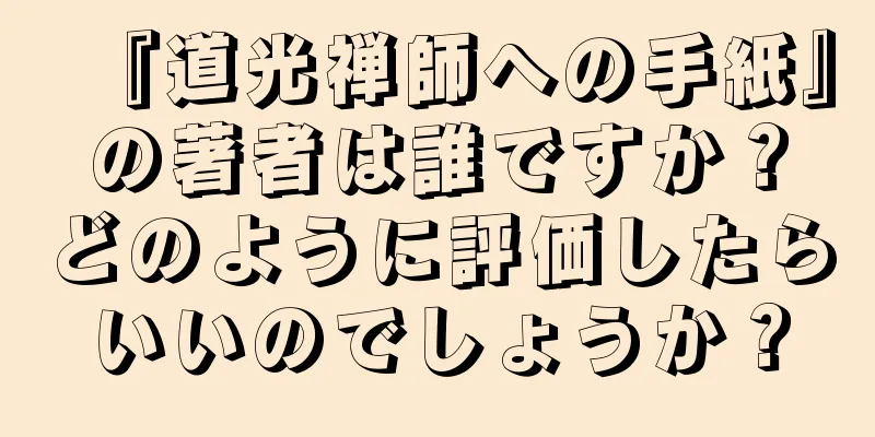 『道光禅師への手紙』の著者は誰ですか？どのように評価したらいいのでしょうか？