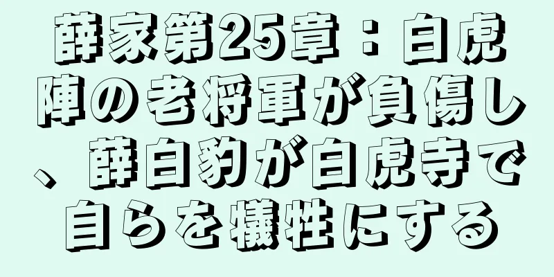 薛家第25章：白虎陣の老将軍が負傷し、薛白豹が白虎寺で自らを犠牲にする