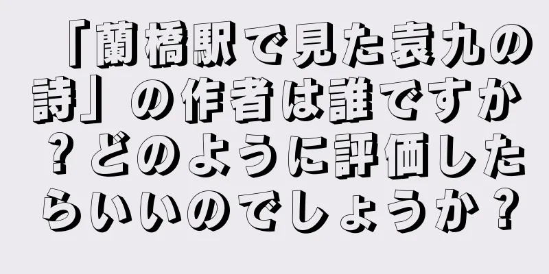 「蘭橋駅で見た袁九の詩」の作者は誰ですか？どのように評価したらいいのでしょうか？