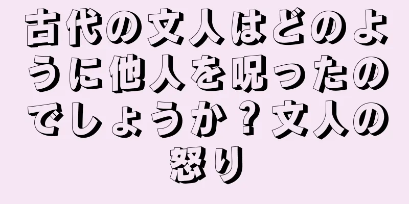 古代の文人はどのように他人を呪ったのでしょうか？文人の怒り