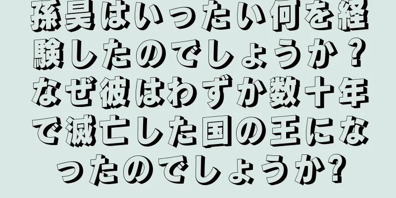 孫昊はいったい何を経験したのでしょうか？なぜ彼はわずか数十年で滅亡した国の王になったのでしょうか?