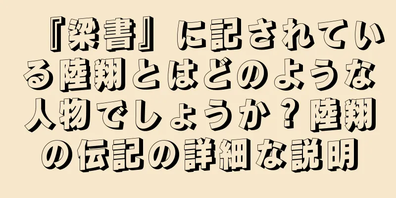 『梁書』に記されている陸翔とはどのような人物でしょうか？陸翔の伝記の詳細な説明