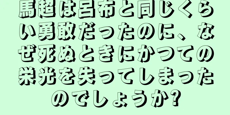 馬超は呂布と同じくらい勇敢だったのに、なぜ死ぬときにかつての栄光を失ってしまったのでしょうか?