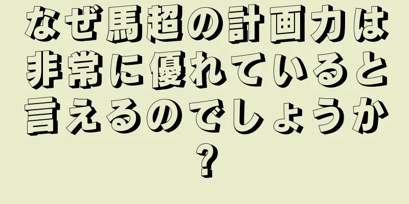 なぜ馬超の計画力は非常に優れていると言えるのでしょうか?