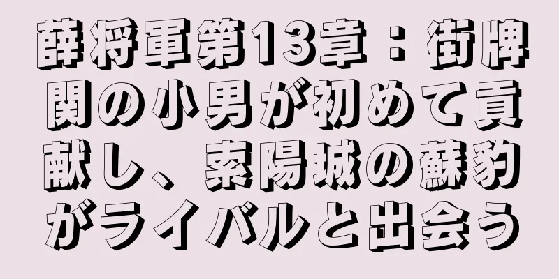 薛将軍第13章：街牌関の小男が初めて貢献し、索陽城の蘇豹がライバルと出会う
