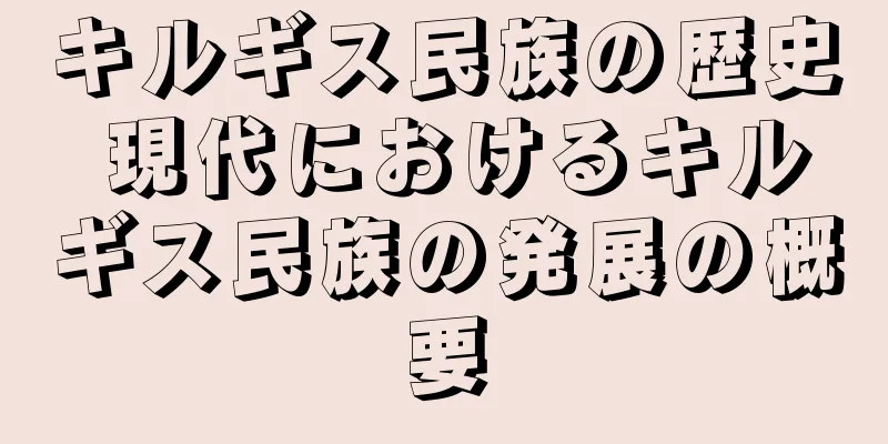 キルギス民族の歴史 現代におけるキルギス民族の発展の概要