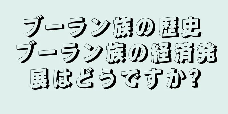 ブーラン族の歴史 ブーラン族の経済発展はどうですか?