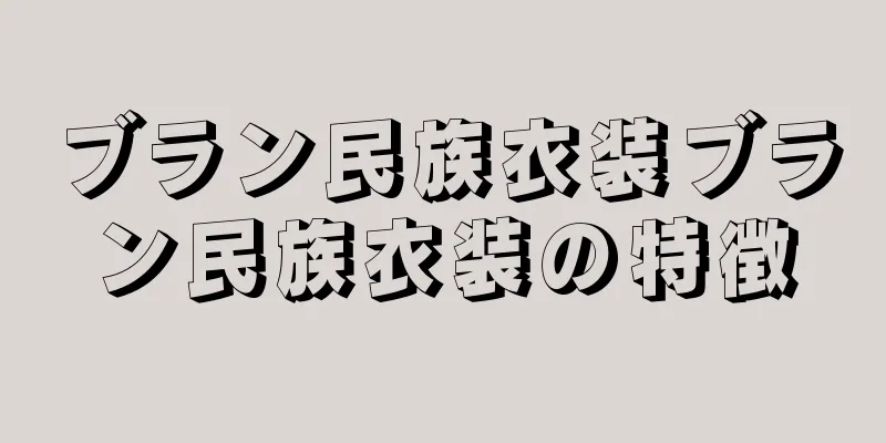 ブラン民族衣装ブラン民族衣装の特徴