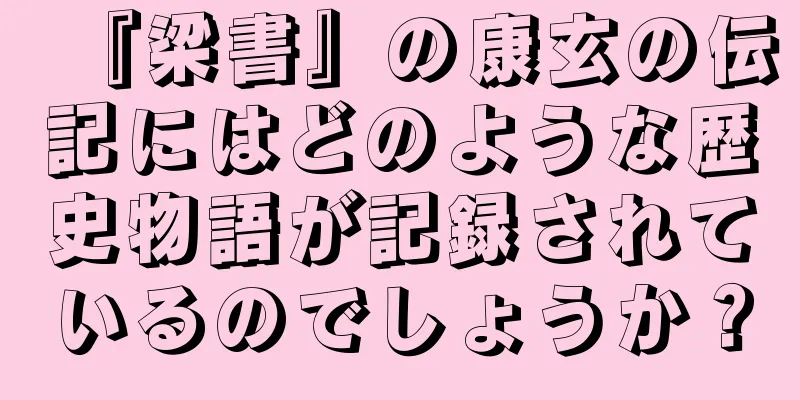 『梁書』の康玄の伝記にはどのような歴史物語が記録されているのでしょうか？