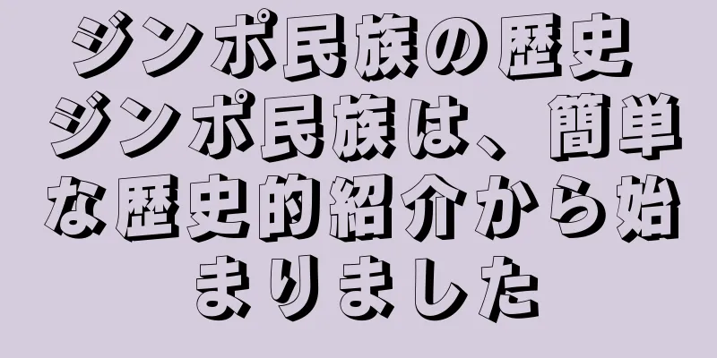 ジンポ民族の歴史 ジンポ民族は、簡単な歴史的紹介から始まりました