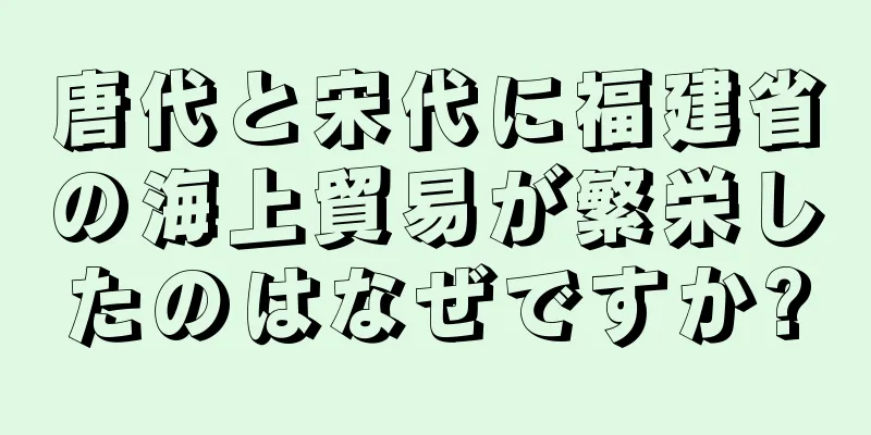 唐代と宋代に福建省の海上貿易が繁栄したのはなぜですか?