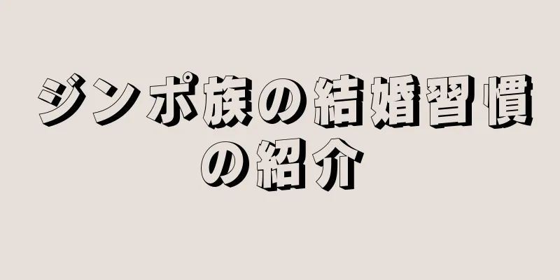 ジンポ族の結婚習慣の紹介