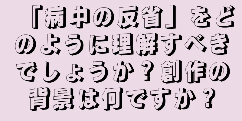 「病中の反省」をどのように理解すべきでしょうか？創作の背景は何ですか？