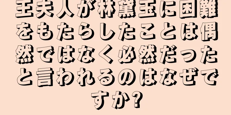 王夫人が林黛玉に困難をもたらしたことは偶然ではなく必然だったと言われるのはなぜですか?