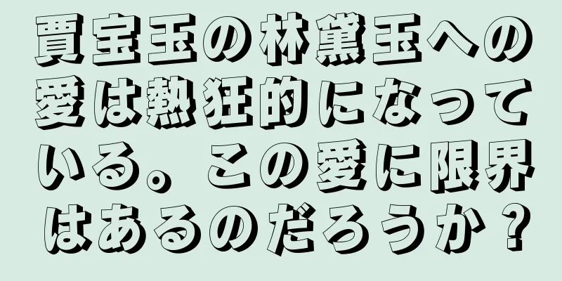 賈宝玉の林黛玉への愛は熱狂的になっている。この愛に限界はあるのだろうか？