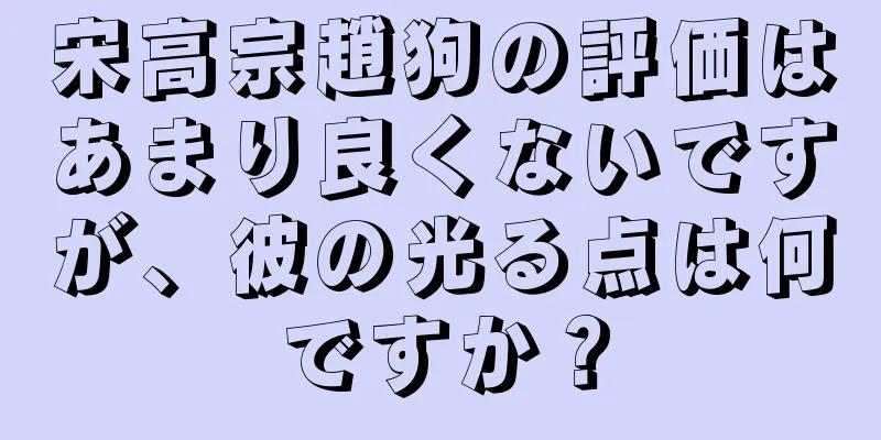 宋高宗趙狗の評価はあまり良くないですが、彼の光る点は何ですか？