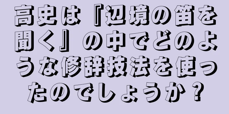 高史は『辺境の笛を聞く』の中でどのような修辞技法を使ったのでしょうか？