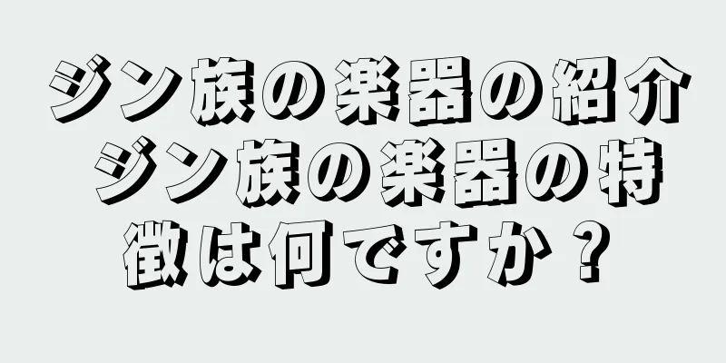 ジン族の楽器の紹介 ジン族の楽器の特徴は何ですか？