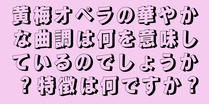 黄梅オペラの華やかな曲調は何を意味しているのでしょうか？特徴は何ですか？