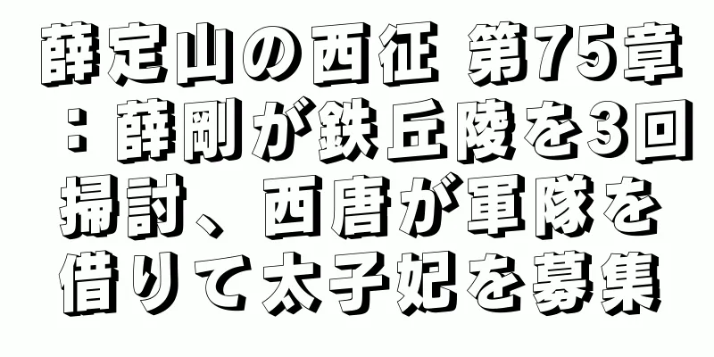薛定山の西征 第75章：薛剛が鉄丘陵を3回掃討、西唐が軍隊を借りて太子妃を募集