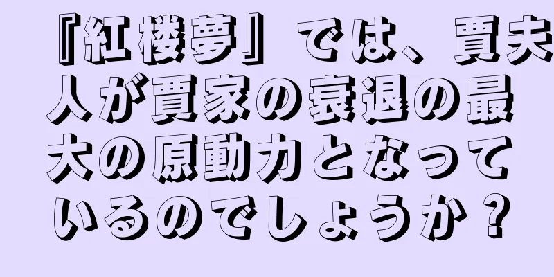 『紅楼夢』では、賈夫人が賈家の衰退の最大の原動力となっているのでしょうか？