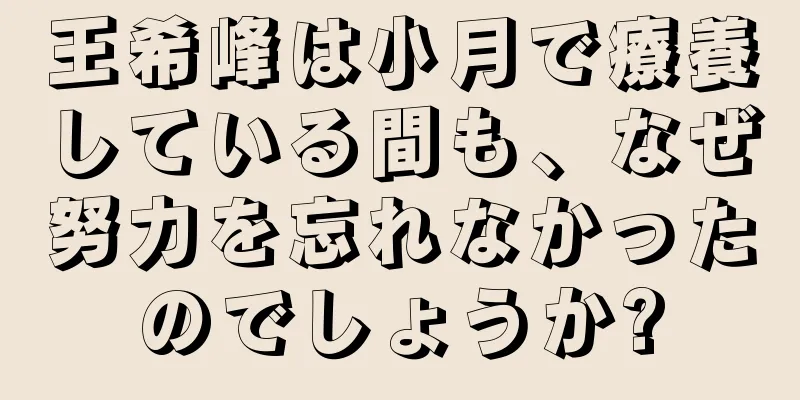 王希峰は小月で療養している間も、なぜ努力を忘れなかったのでしょうか?