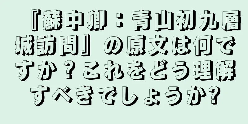 『蘇中卿：青山初九層城訪問』の原文は何ですか？これをどう理解すべきでしょうか?