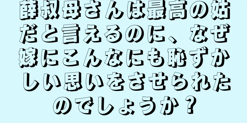 薛叔母さんは最高の姑だと言えるのに、なぜ嫁にこんなにも恥ずかしい思いをさせられたのでしょうか？
