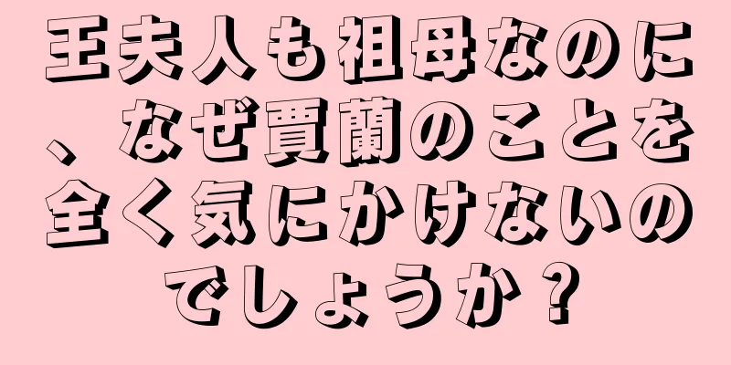 王夫人も祖母なのに、なぜ賈蘭のことを全く気にかけないのでしょうか？
