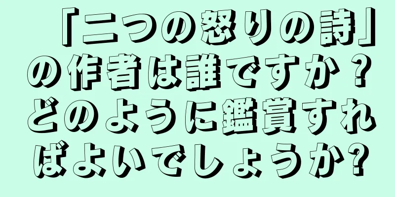 「二つの怒りの詩」の作者は誰ですか？どのように鑑賞すればよいでしょうか?