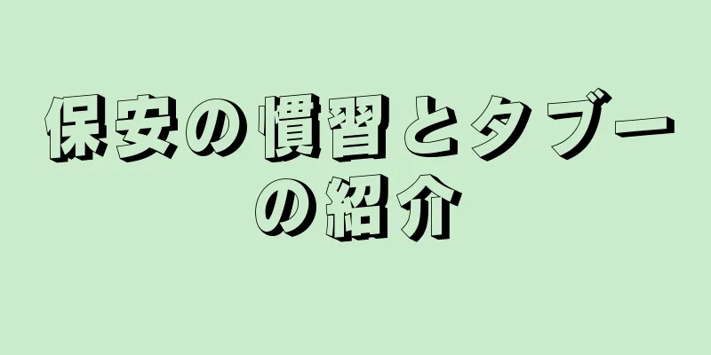 保安の慣習とタブーの紹介