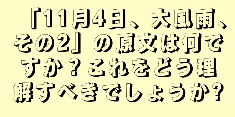 「11月4日、大風雨、その2」の原文は何ですか？これをどう理解すべきでしょうか?