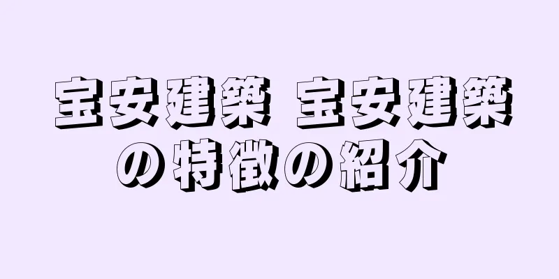 宝安建築 宝安建築の特徴の紹介