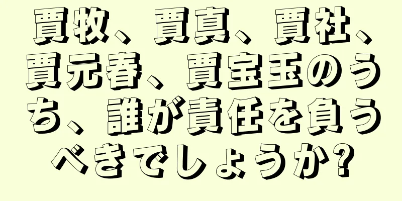 賈牧、賈真、賈社、賈元春、賈宝玉のうち、誰が責任を負うべきでしょうか?