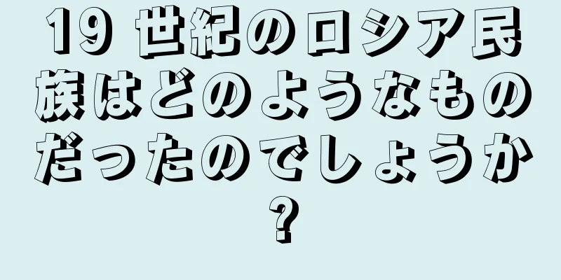 19 世紀のロシア民族はどのようなものだったのでしょうか?