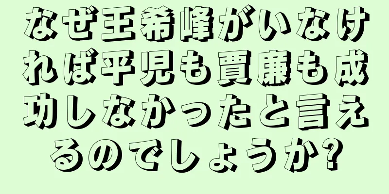 なぜ王希峰がいなければ平児も賈廉も成功しなかったと言えるのでしょうか?