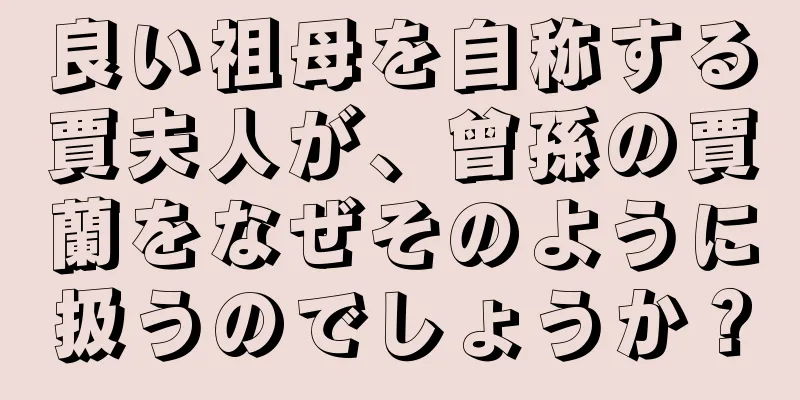 良い祖母を自称する賈夫人が、曾孫の賈蘭をなぜそのように扱うのでしょうか？