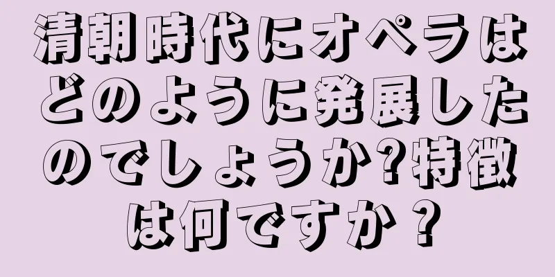 清朝時代にオペラはどのように発展したのでしょうか?特徴は何ですか？